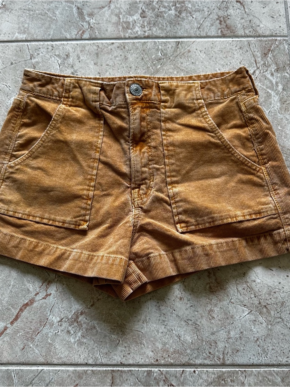 American Eagle Outfitters Corduroy Short in Camel Brown